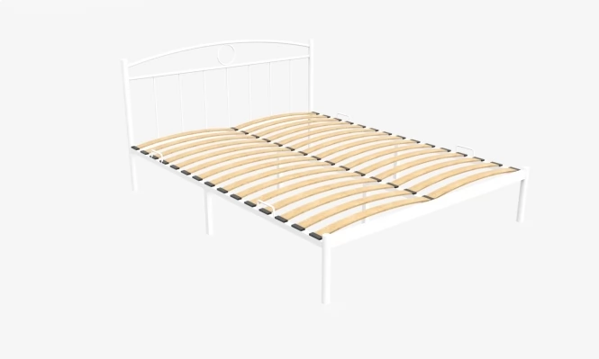 Кровать Люмия Металл, 160х190 мм, Белый муар, Белый муар, 1630